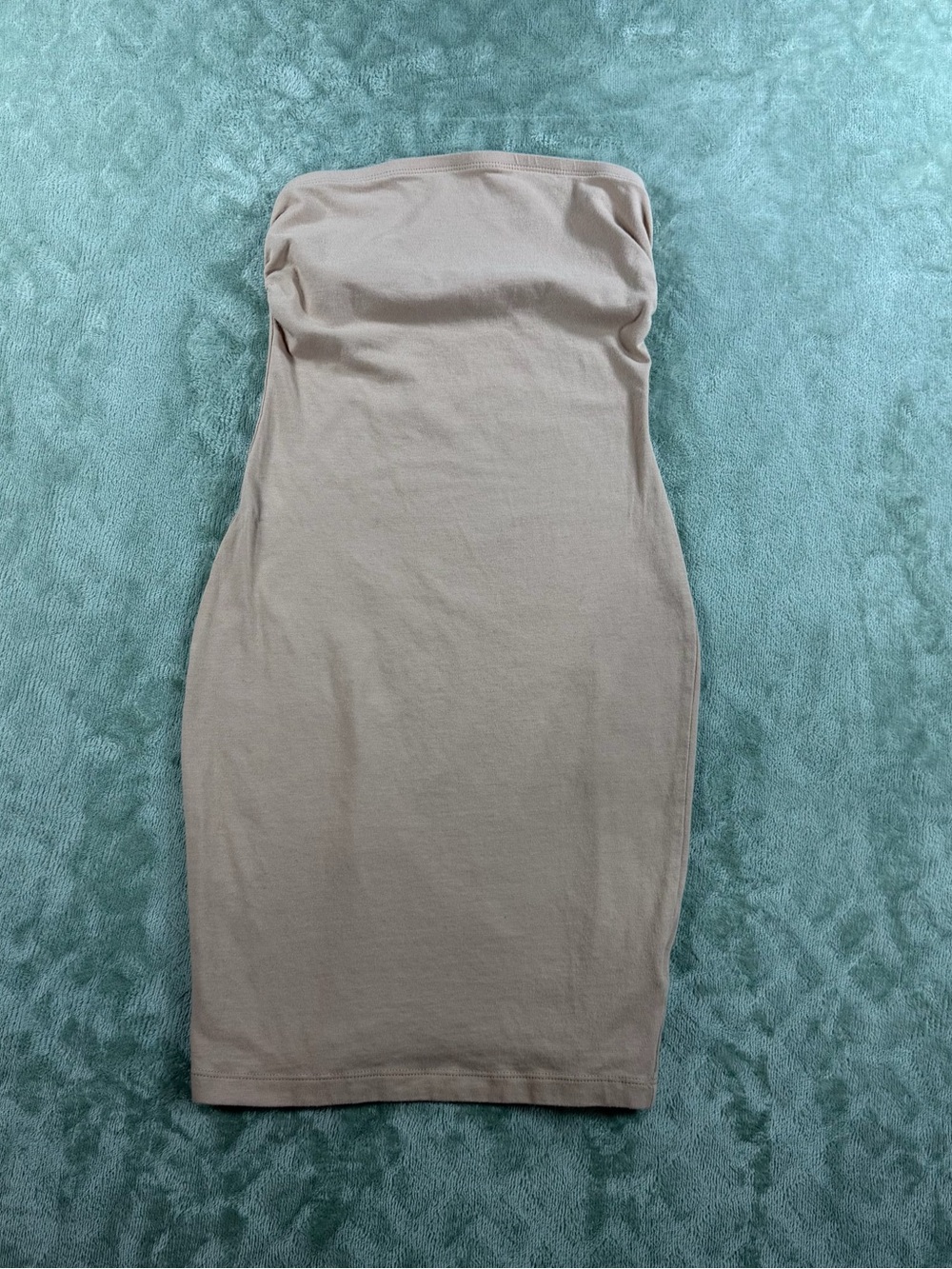 Love J Strapless Bodycon Dress in Beige